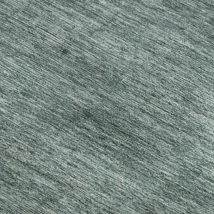 Teal Ivory And Gray Striped Washable Area Rug With UV Protection Photo 2