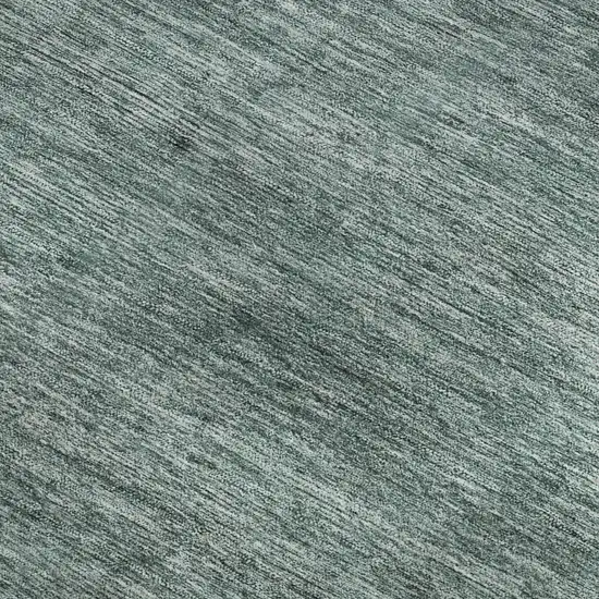 Teal Ivory And Gray Striped Washable Area Rug With UV Protection Photo 2