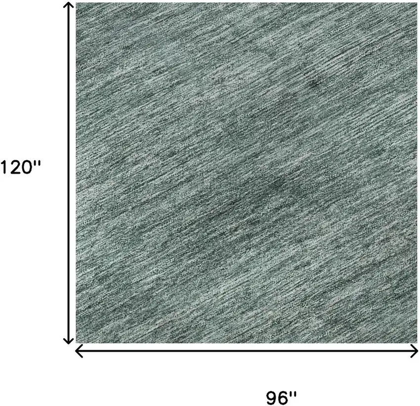 Teal Ivory And Gray Striped Washable Area Rug With UV Protection Photo 9