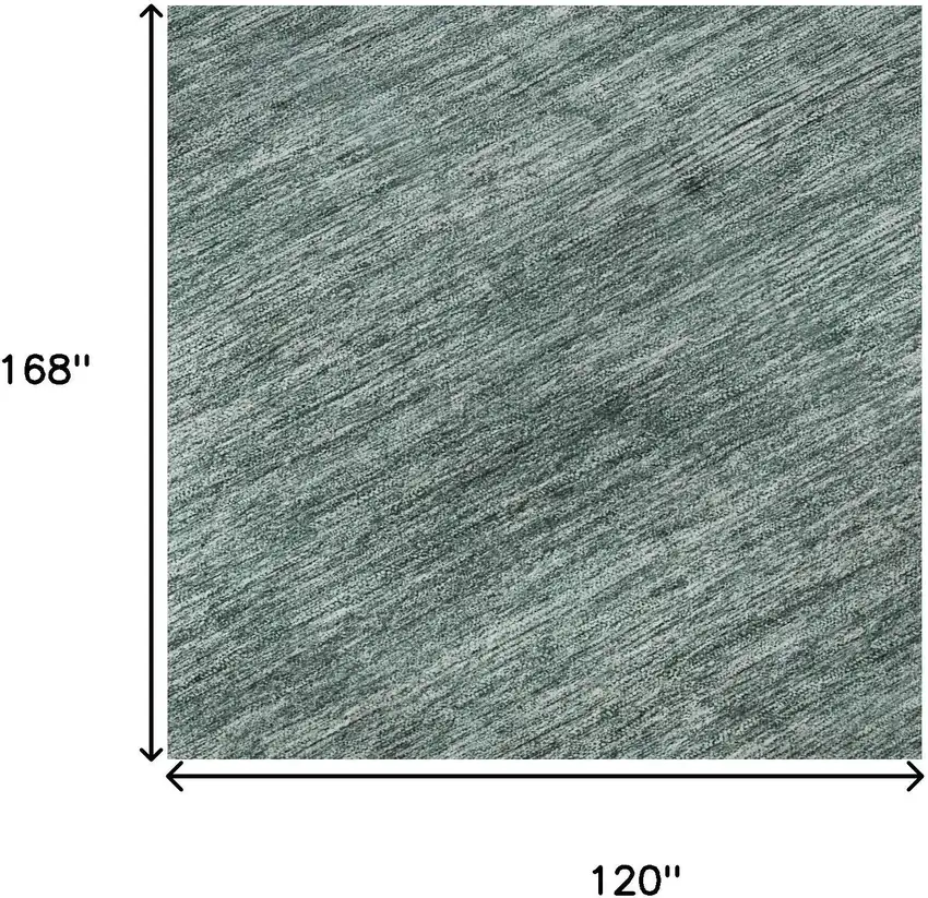 Teal Ivory And Gray Striped Washable Area Rug With UV Protection Photo 8