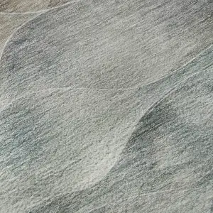 Photo of Teal Ivory And Salmon Abstract Washable Area Rug With UV Protection