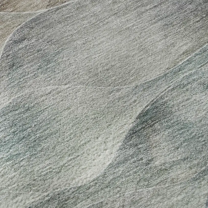 Teal Ivory And Salmon Abstract Washable Area Rug With UV Protection Photo 9