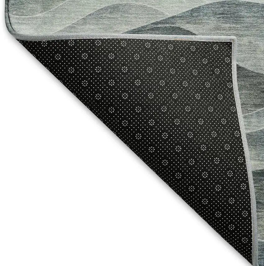 Teal Ivory And Salmon Abstract Washable Area Rug With UV Protection Photo 6