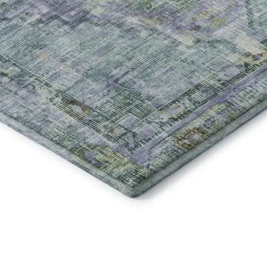 Teal Lavender And Green Oriental Washable Area Rug With UV Protection Photo 7