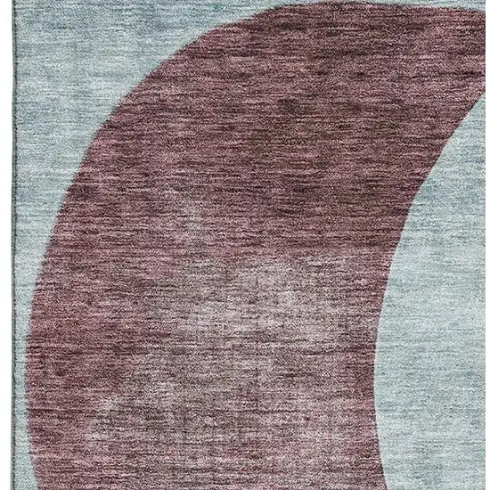 Teal Mauve And Blush Geometric Washable Area Rug With UV Protection Photo 2