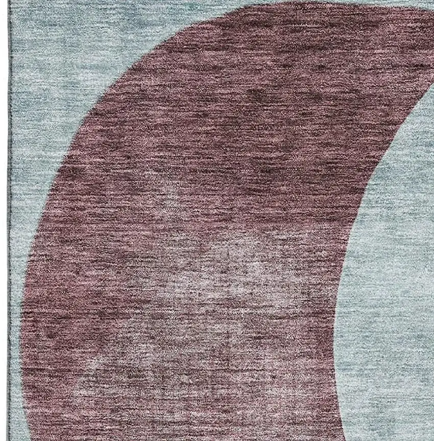 Teal Mauve And Blush Geometric Washable Area Rug With UV Protection Photo 2