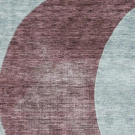 Teal Mauve And Blush Geometric Washable Area Rug With UV Protection Photo 2