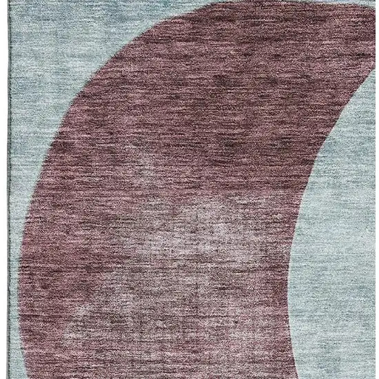 Teal Mauve And Blush Geometric Washable Area Rug With UV Protection Photo 2