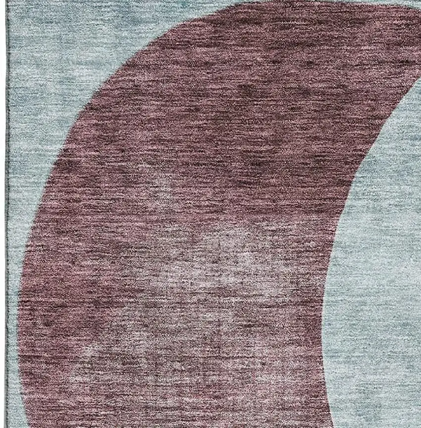 Teal Mauve And Blush Geometric Washable Area Rug With UV Protection Photo 2