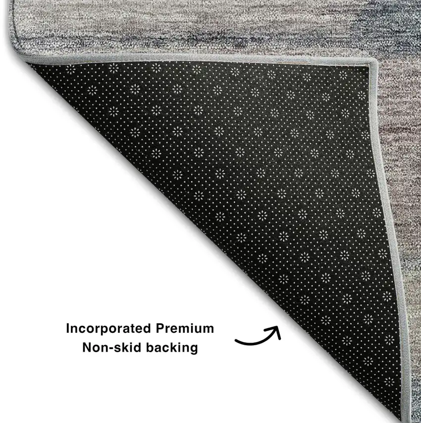 Teal Mauve And Ivory Floral Washable Area Rug With UV Protection Photo 4