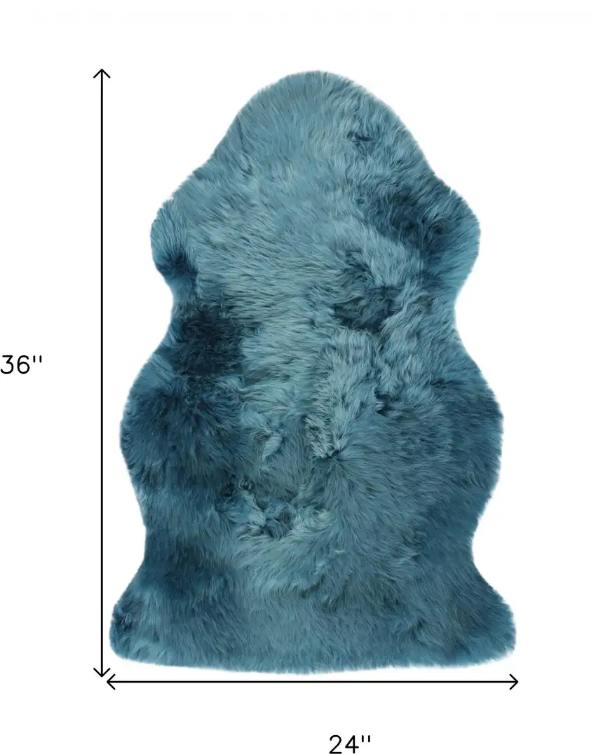 Teal New Zealand Natural Sheepskin Rug Photo 3