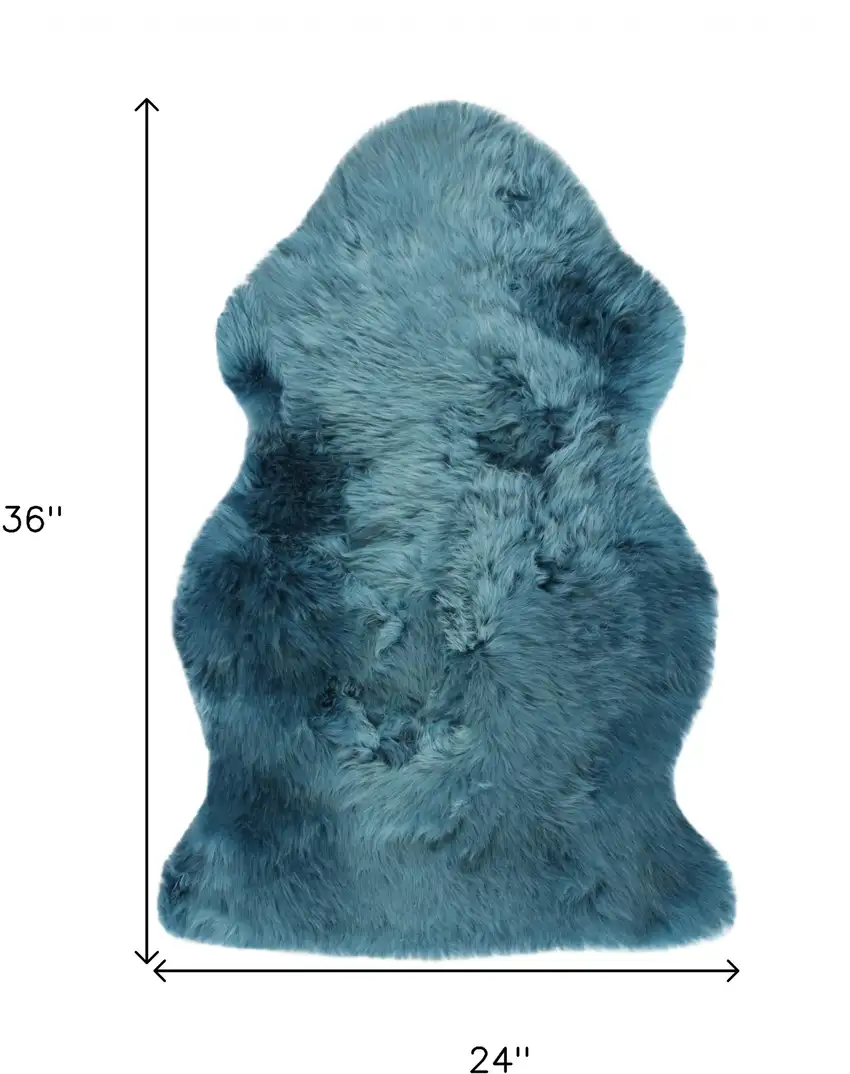 Teal New Zealand Natural Sheepskin Rug Photo 3