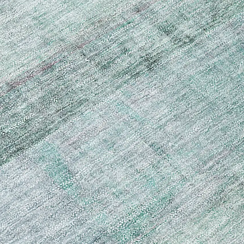 Teal Ombre Washable Non Skid Indoor Outdoor Area Rug Photo 8