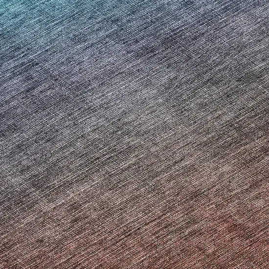 Teal Blue Chocolate And Charcoal Ombre Washable Indoor Outdoor Area Rug Photo 6