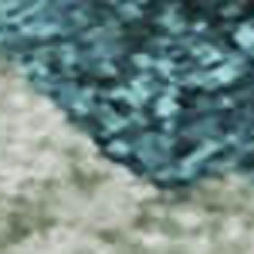 Teal Orange And Ivory Abstract Washable Area Rug With UV Protection Photo 2