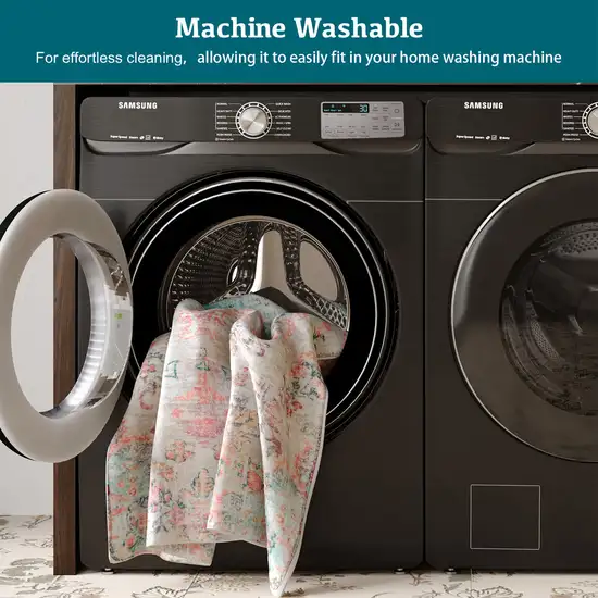 Teal Orange And Ivory Medallion Area Rug Photo 6