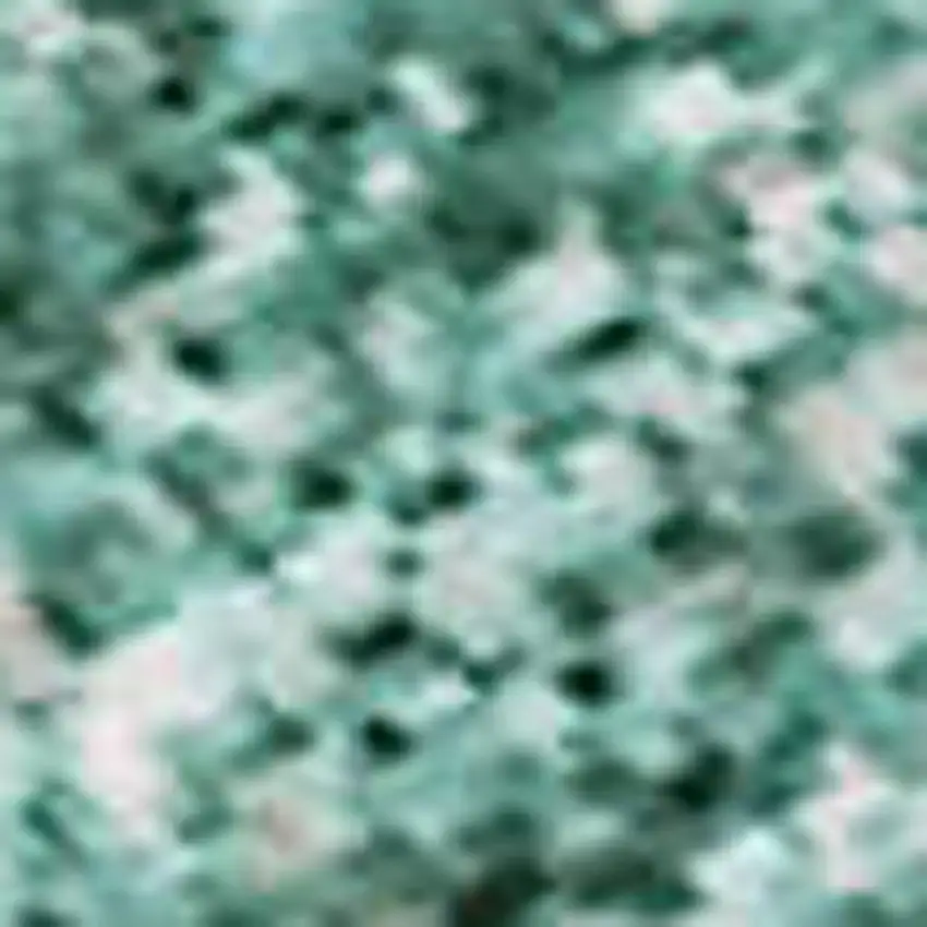 Teal Peach And Ivory Abstract Washable Area Rug With UV Protection Photo 1