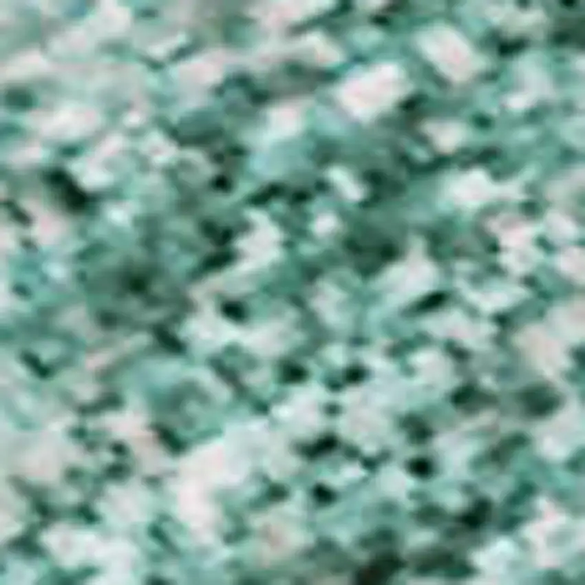 Teal Peach And Ivory Abstract Washable Area Rug With UV Protection Photo 3