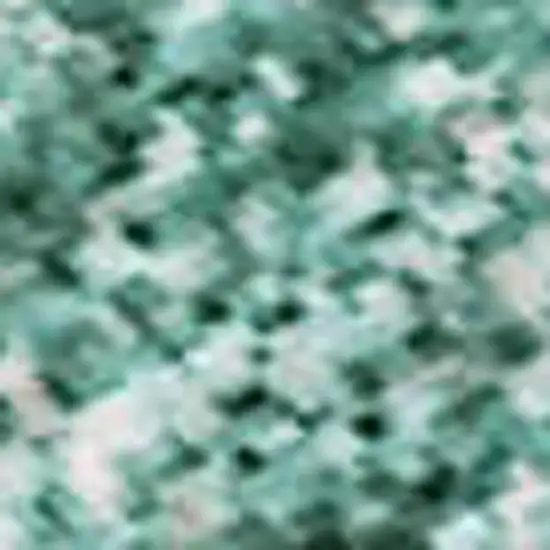 Teal Peach And Ivory Abstract Washable Area Rug With UV Protection Photo 1