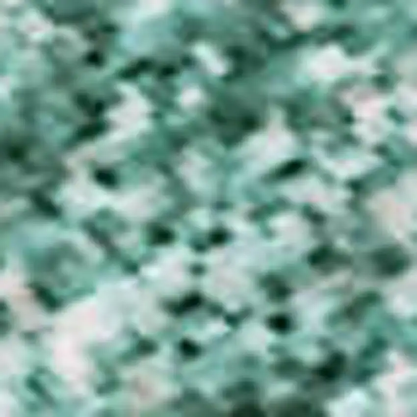 Teal Peach And Ivory Abstract Washable Area Rug With UV Protection Photo 1