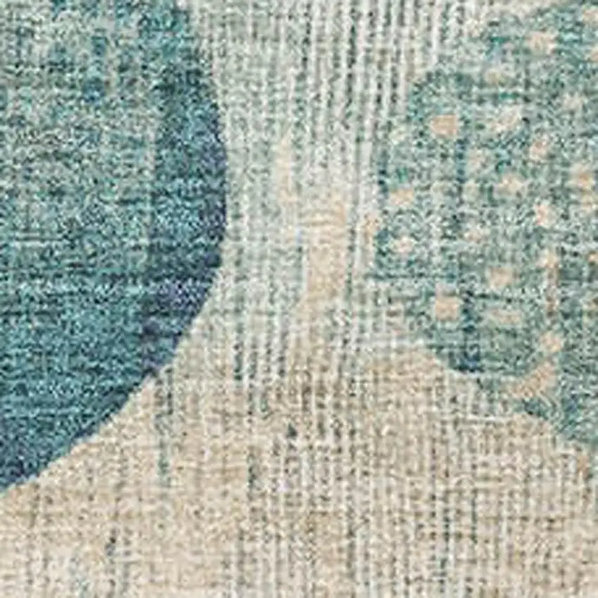 Teal Pink And Beige Geometric Washable Area Rug With UV Protection Photo 3