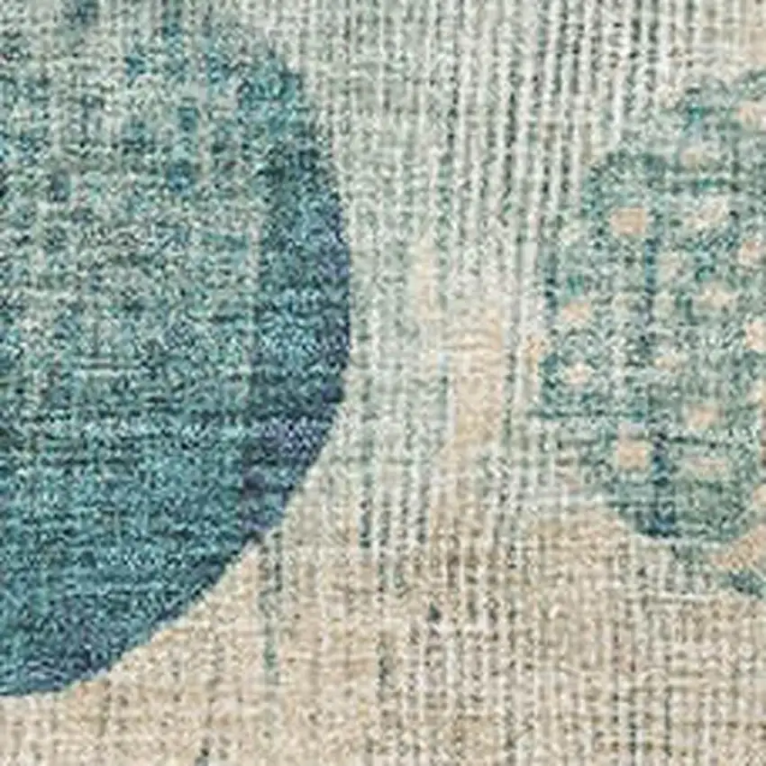 Teal Pink And Beige Geometric Washable Area Rug With UV Protection Photo 3