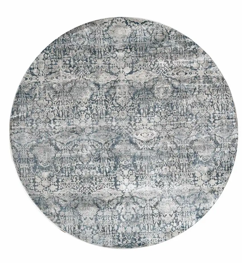 Teal Polyester Or  Viscose Rug Photo 2