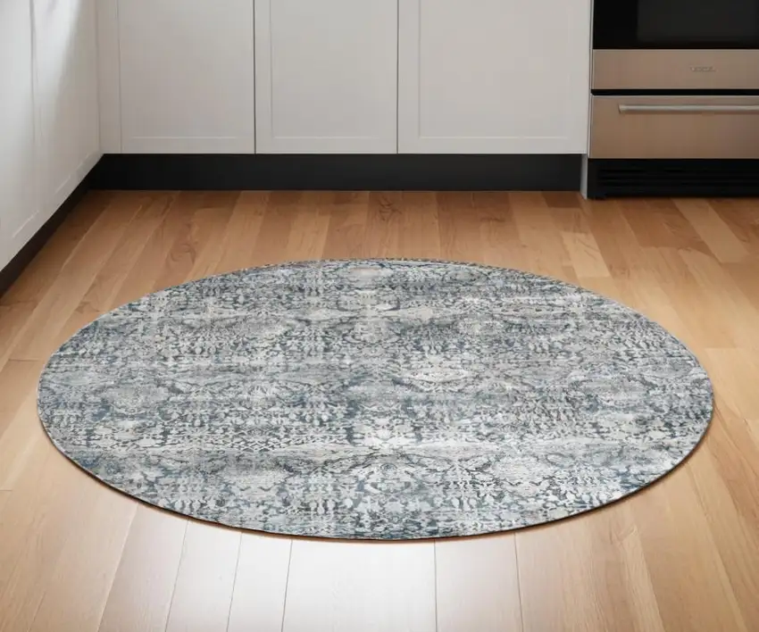 Teal Polyester Or  Viscose Rug Photo 2