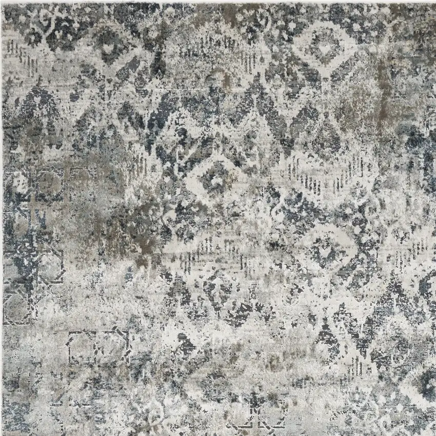Teal Polyester Or  Viscose Rug Photo 5