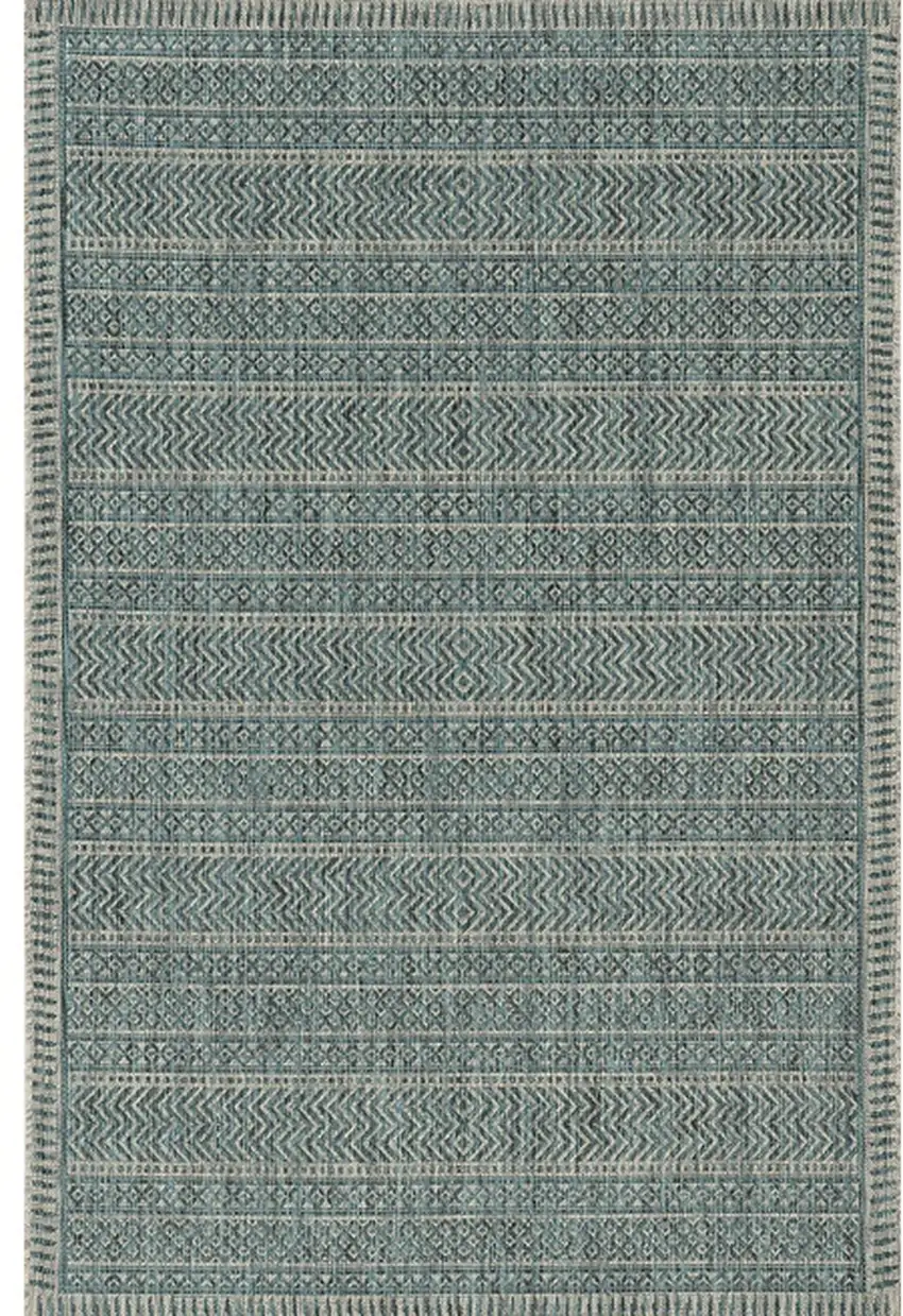 Teal Polypropylene Area Rug Photo 2