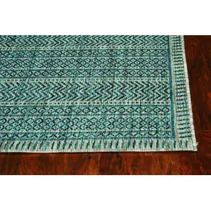 Photo of Teal Polypropylene Area Rug