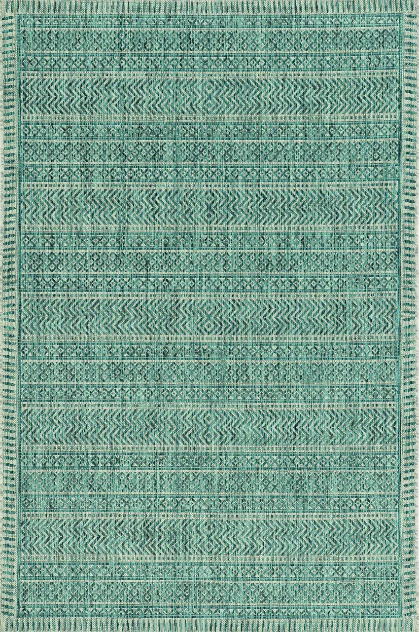 Teal Polypropylene Area Rug Photo 2
