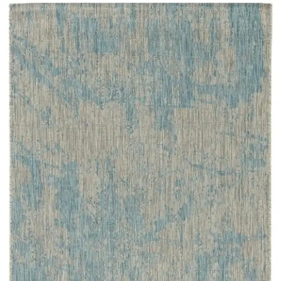 Green And Denim Blue Abstract Area Rug Photo 3