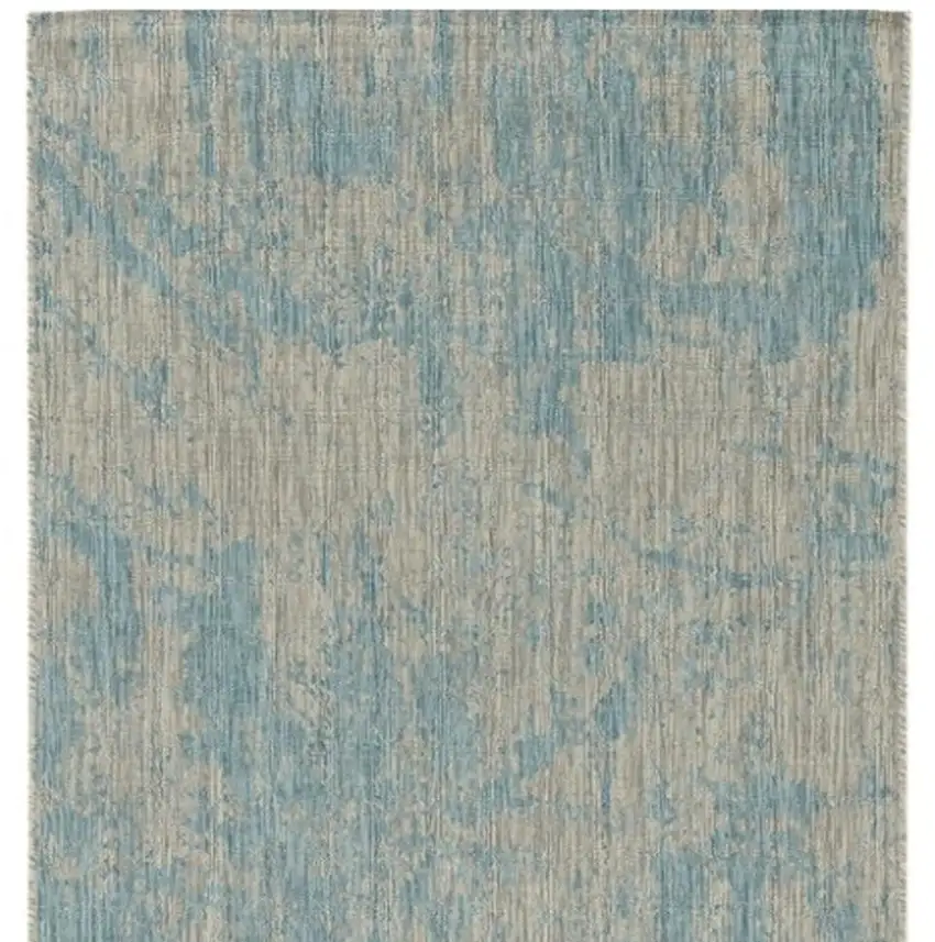 Green And Denim Blue Abstract Area Rug Photo 3