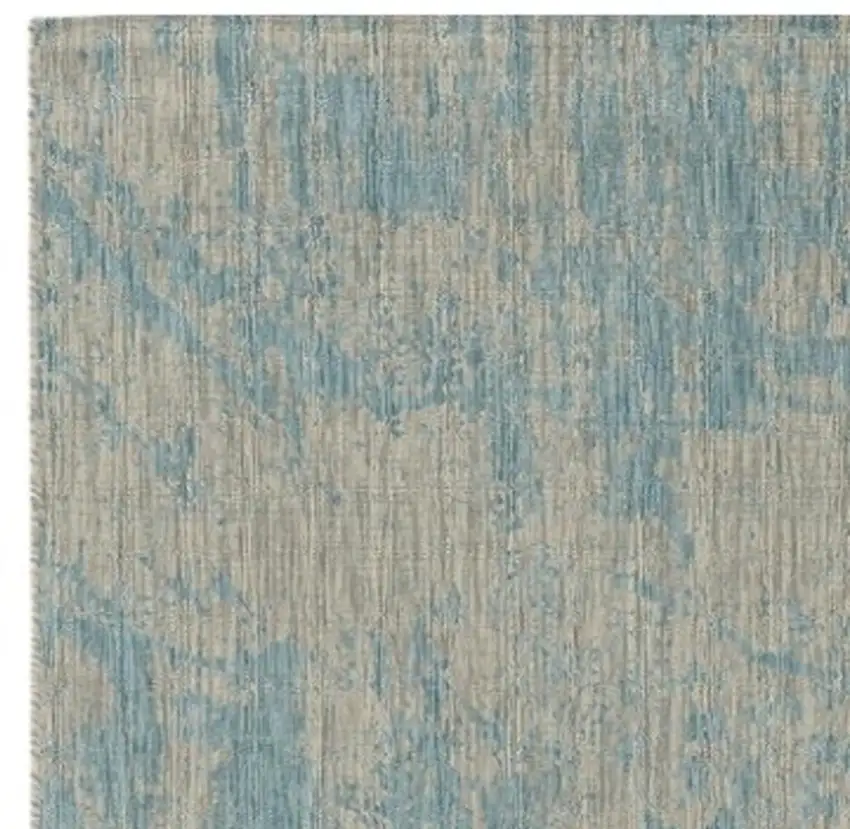 Green And Denim Blue Abstract Area Rug Photo 4