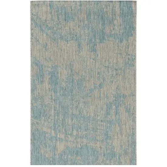 Green And Denim Blue Abstract Area Rug Photo 1