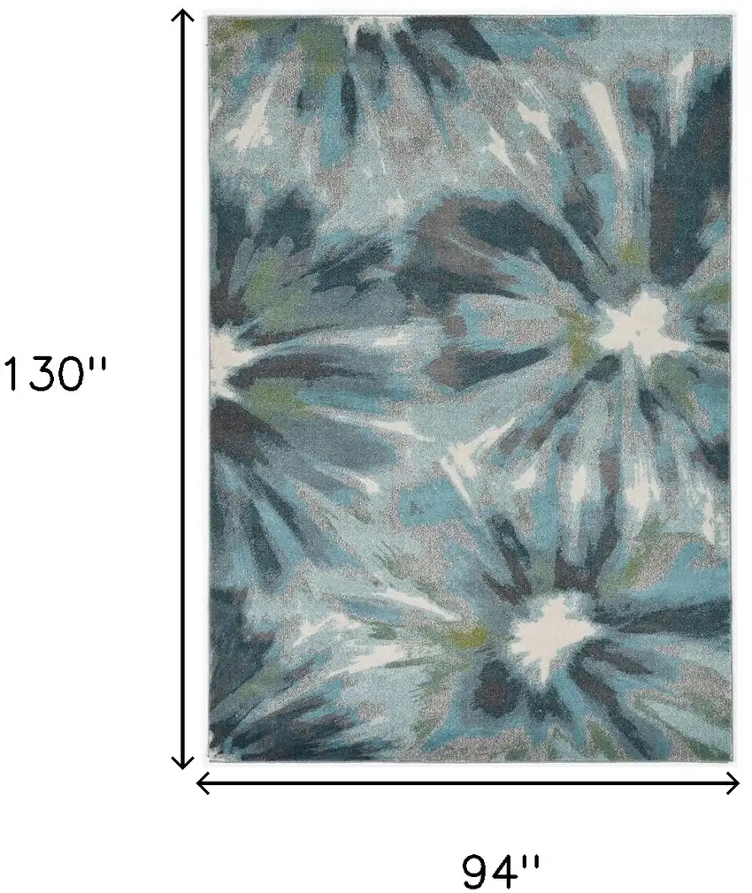 94 X 130 Teal Polypropylene Rug Photo 3