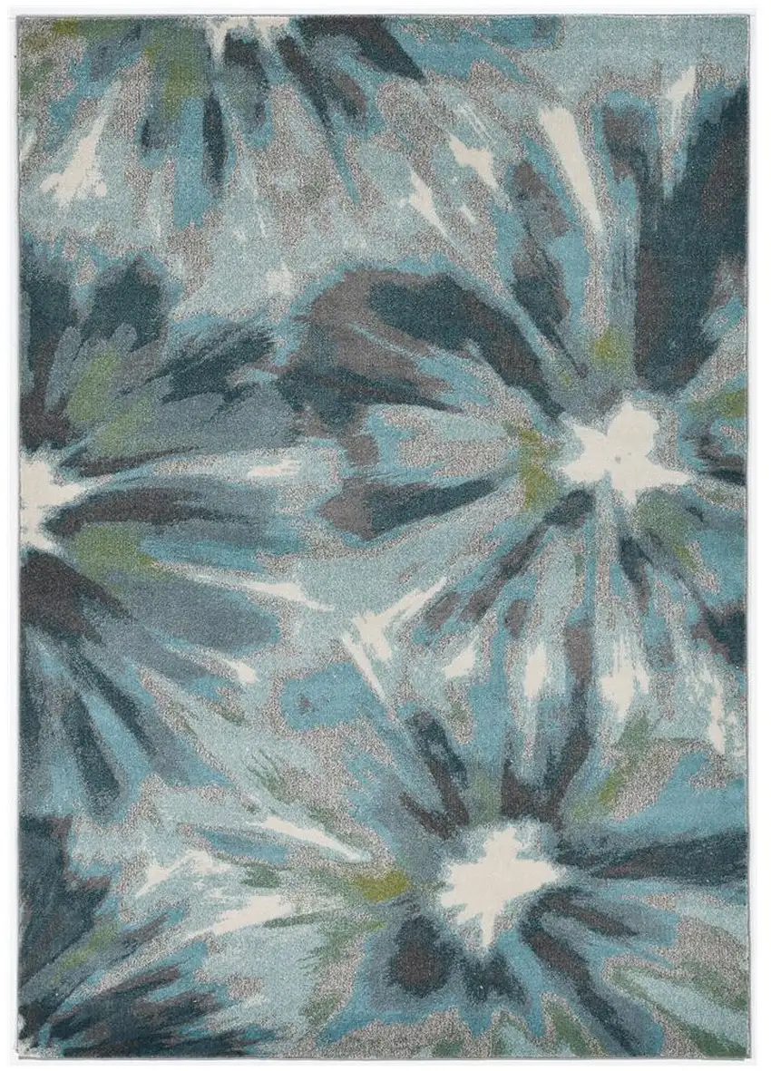 94 X 130 Teal Polypropylene Rug Photo 2
