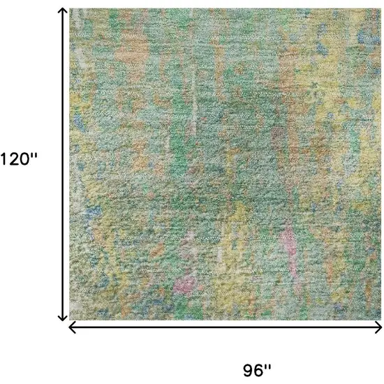 Teal Purple And Gold Abstract Washable Area Rug With UV Protection Photo 9