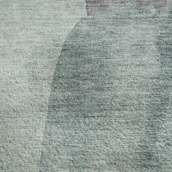 Teal Purple And Gray Abstract Washable Area Rug With UV Protection Photo 3