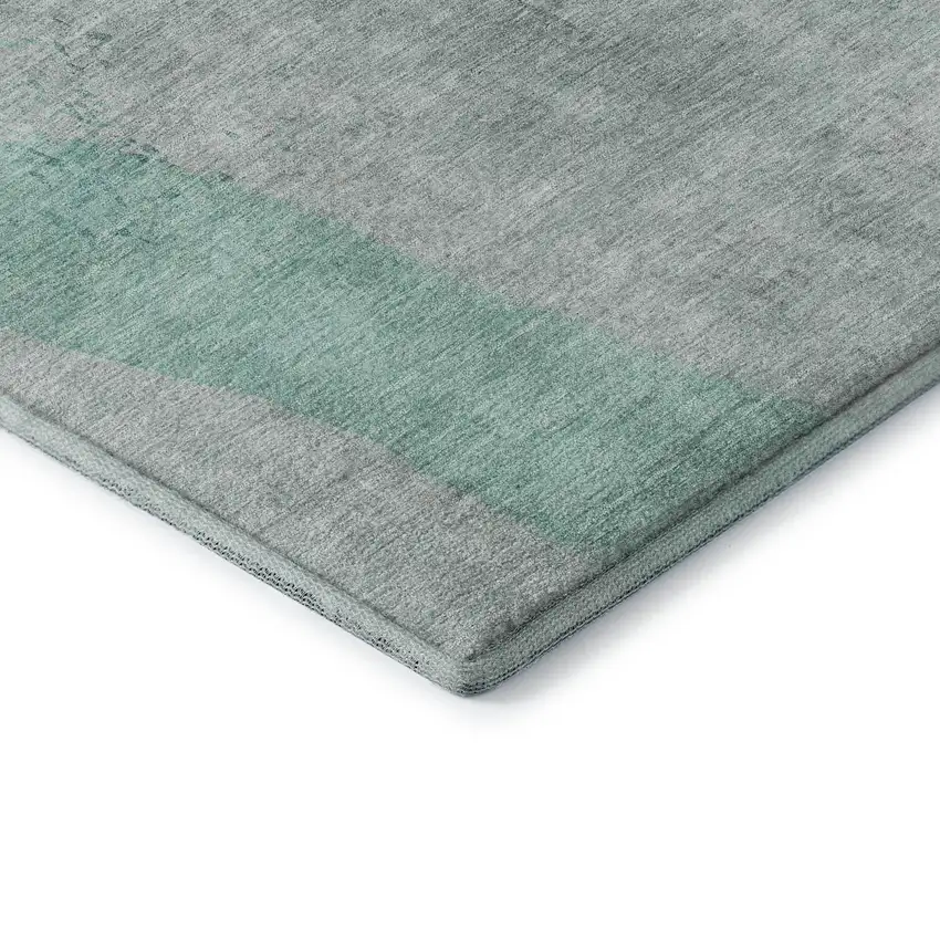 Teal Purple And Gray Abstract Washable Area Rug With UV Protection Photo 9