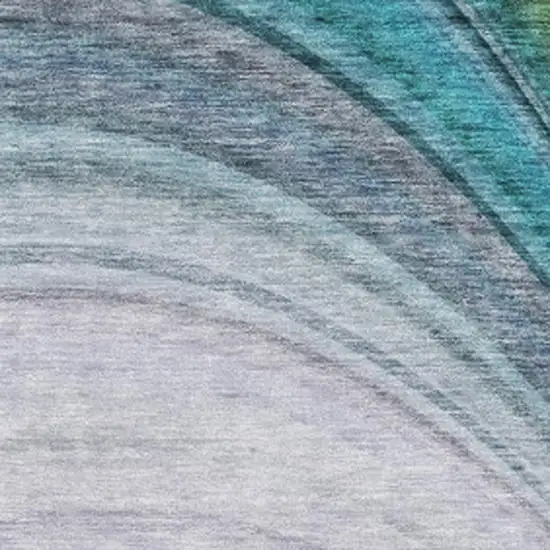 Teal Purple And Green Ombre Washable Area Rug With UV Protection Photo 4