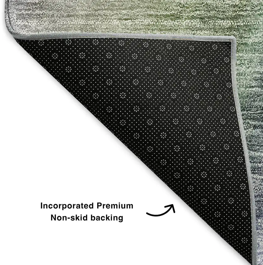 Teal Purple And Green Ombre Washable Area Rug With UV Protection Photo 8