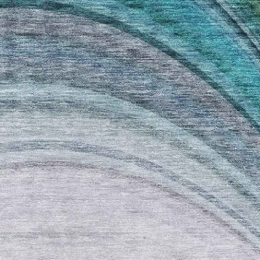 Teal Purple And Green Ombre Washable Area Rug With UV Protection Photo 3