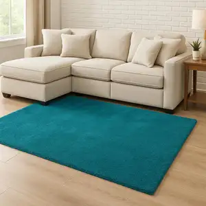 Photo of Teal Shag Hand Tufted Area Rug
