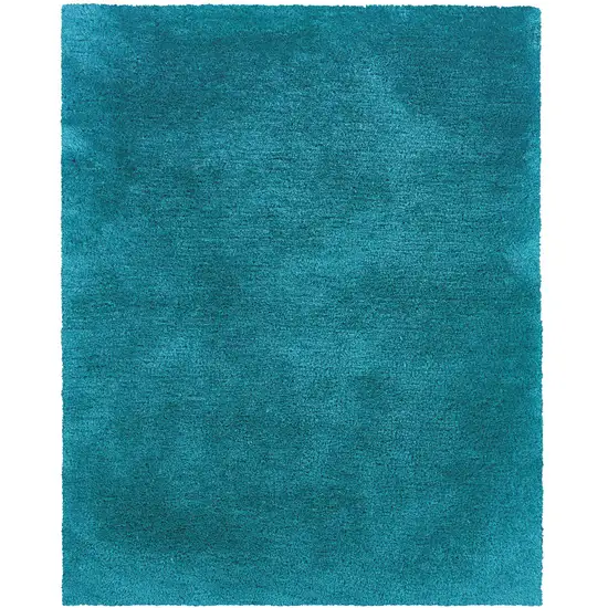 Teal Shag Hand Tufted Area Rug Photo 4