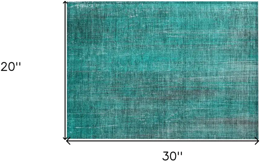 Teal Striped Washable Non Skid Indoor Outdoor Area Rug Photo 3