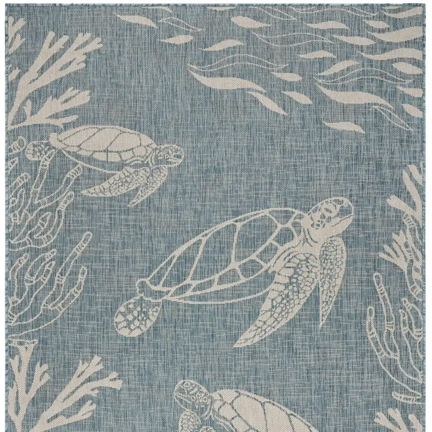 Blue And Gray Indoor Outdoor Area Rug Photo 5