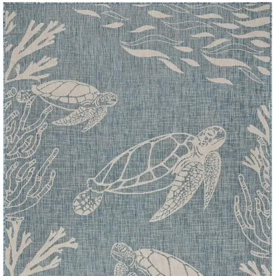 Blue And Gray Indoor Outdoor Area Rug Photo 5