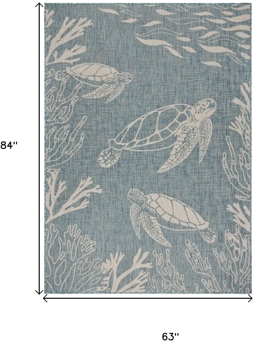 Blue And Gray Indoor Outdoor Area Rug Photo 8